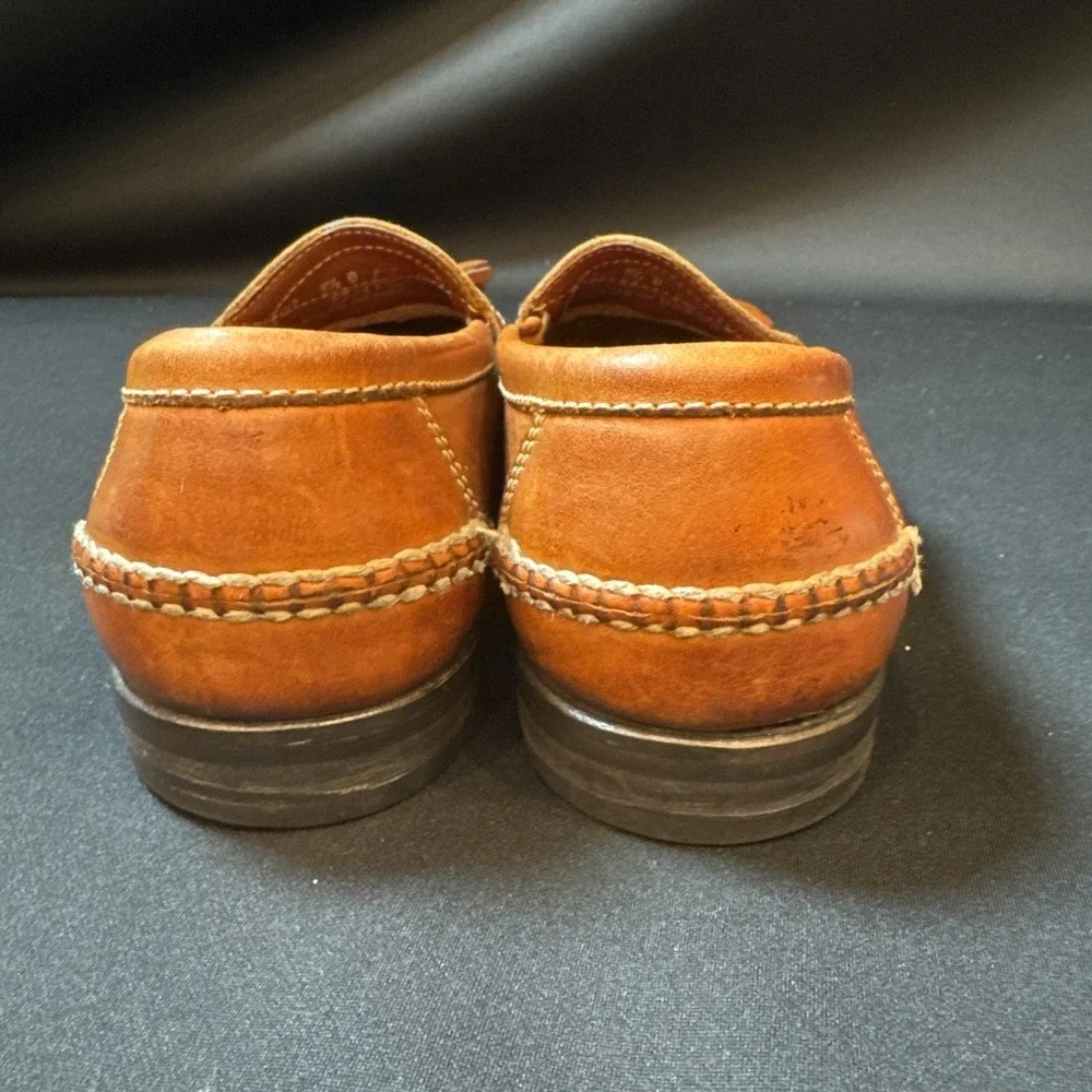Johnston & Murphy Aristocraft Tassel Loafers Woven Tan Leather Men's 8.5D
